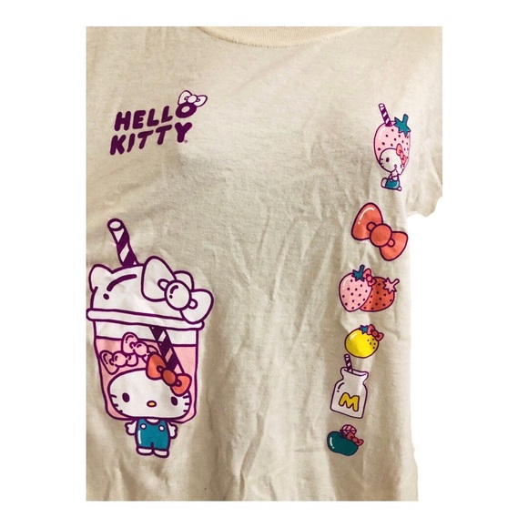 Hello‎ Kitty cream relaxed fit graphic print ice cream shop t-shirt size large - Picture 11 of 16